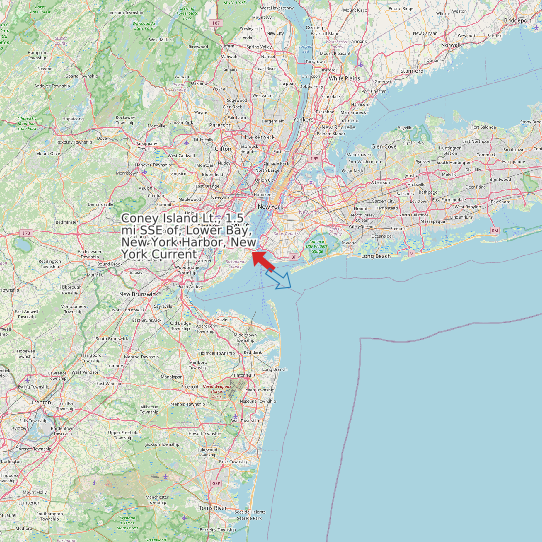 Coney Island Lt., 1.5 mi SSE of, Lower Bay, New York Harbor, New York Current map