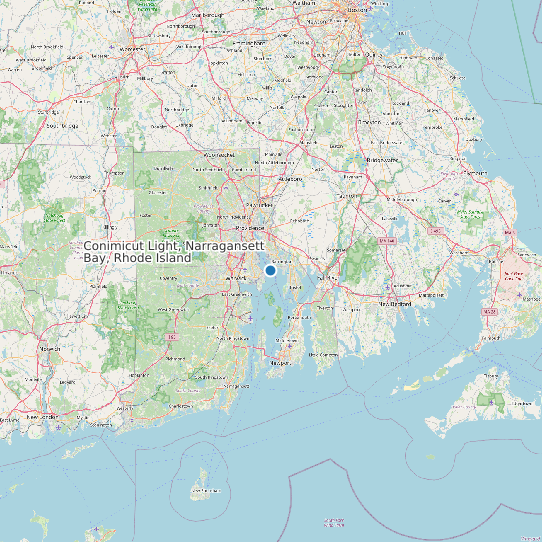 Map of Conimicut Light, Narragansett Bay, Rhode Island Tide Prediction Station