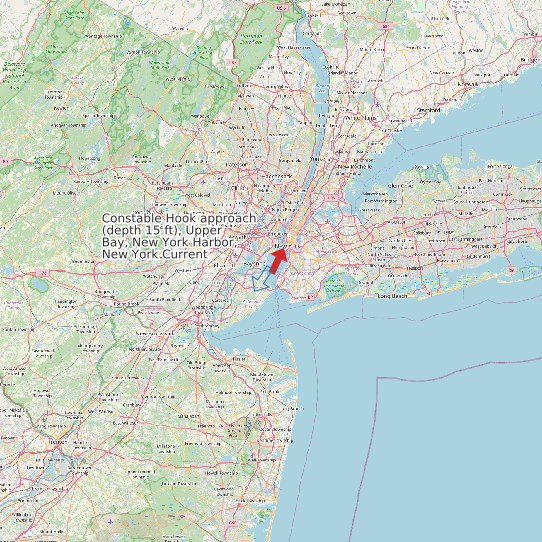 Constable Hook approach (depth 15 ft), Upper Bay, New York Harbor, New York Current map