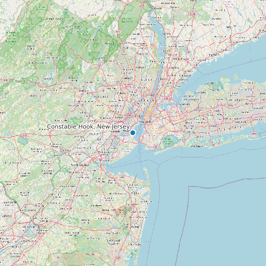 Map of Constable Hook, New Jersey Tide Prediction Station