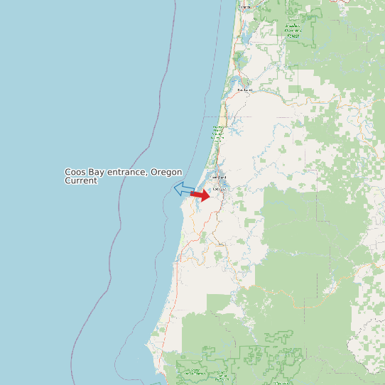 Coos Bay entrance, Oregon Current map