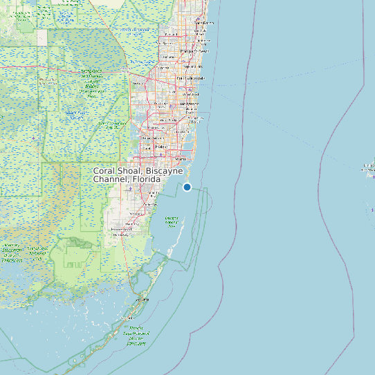 Map of Coral Shoal, Biscayne Channel, Florida Tide Prediction Station