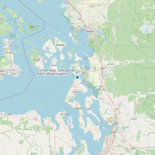 Map of Cornet Bay, Deception Pass, Washington Tide Prediction Station