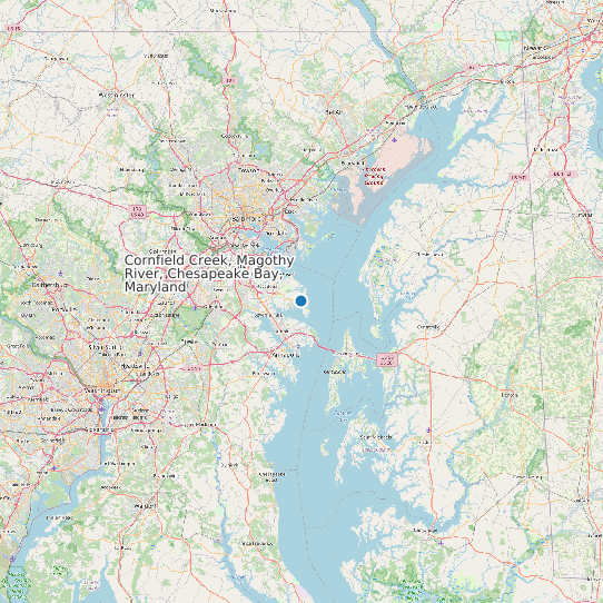 Map of Cornfield Creek, Magothy River, Chesapeake Bay, Maryland Tide Prediction Station