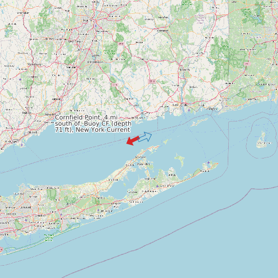 Cornfield Point, 4 mi south of, Buoy CF (depth 71 ft), New York Current map