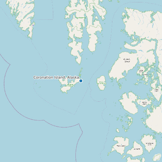 Map of Coronation Island, Alaska Tide Prediction Station