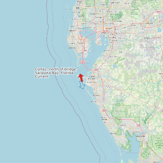 Cortez, north of bridge, Sarasota Bay, Florida Current map
