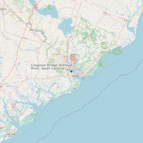 Cosgrove Bridge, Ashley River, South Carolina map