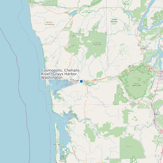 Map of Cosmopolis, Chehalis River, Grays Harbor, Washington Tide Prediction Station