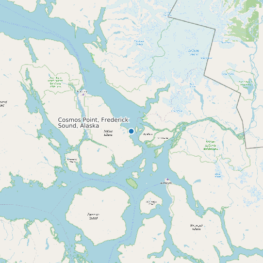 Map of Cosmos Point, Frederick Sound, Alaska Tide Prediction Station