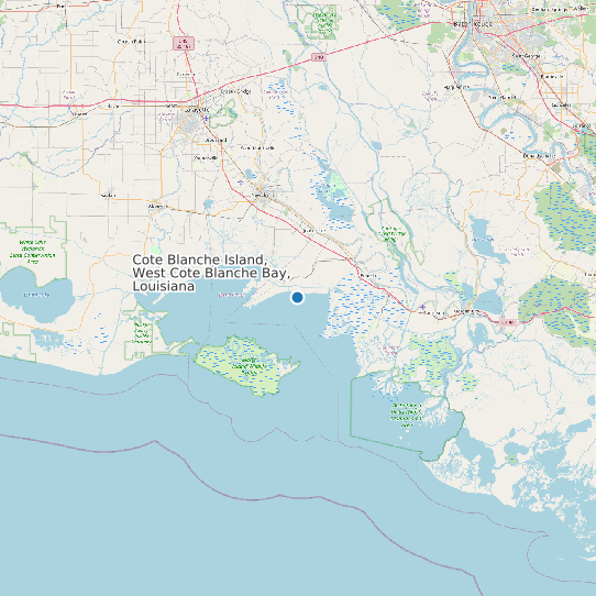 Map of Cote Blanche Island, West Cote Blanche Bay, Louisiana Tide Prediction Station
