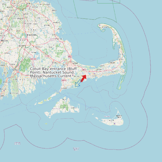 Cotuit Bay entrance (Bluff Point), Nantucket Sound, Massachusetts Current map