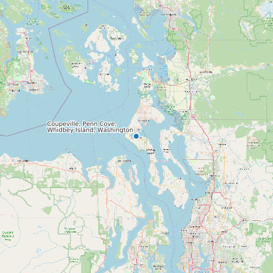Coupeville, Penn Cove, Whidbey Island, Washington map