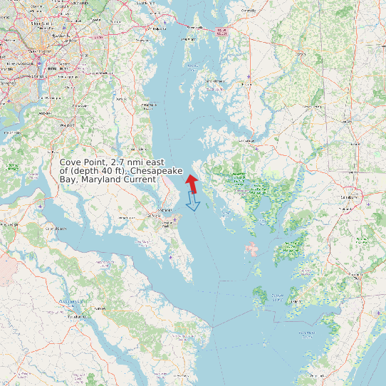 Cove Point, 2.7 nmi east of (depth 40 ft), Chesapeake Bay, Maryland Current map