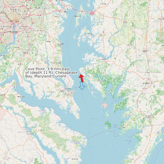 Cove Point, 3.9 nmi east of (depth 11 ft), Chesapeake Bay, Maryland Current map