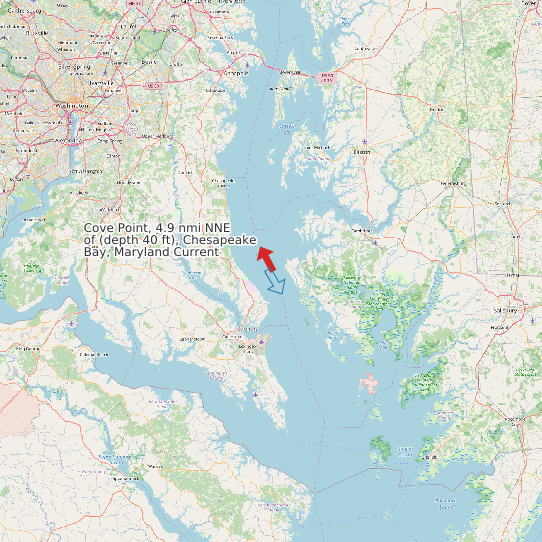Cove Point, 4.9 nmi NNE of (depth 40 ft), Chesapeake Bay, Maryland Current map