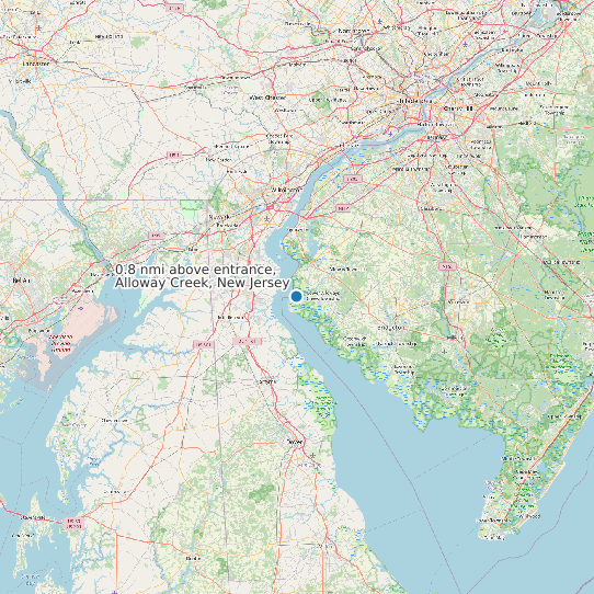 Map of 0.8 nmi above entrance, Alloway Creek, New Jersey Tide Prediction Station