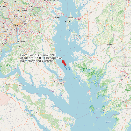 Cove Point, 4.9 nmi NNE of (depth 67 ft), Chesapeake Bay, Maryland Current map