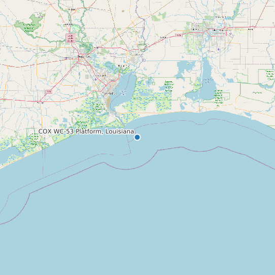 Map of COX WC-53 Platform, Louisiana Tide Prediction Station