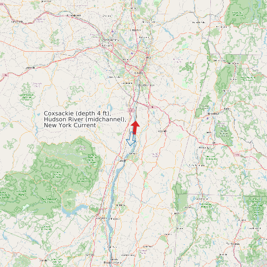 Map of Coxsackie (depth 4 ft), Hudson River (midchannel), New York Current Prediction Station