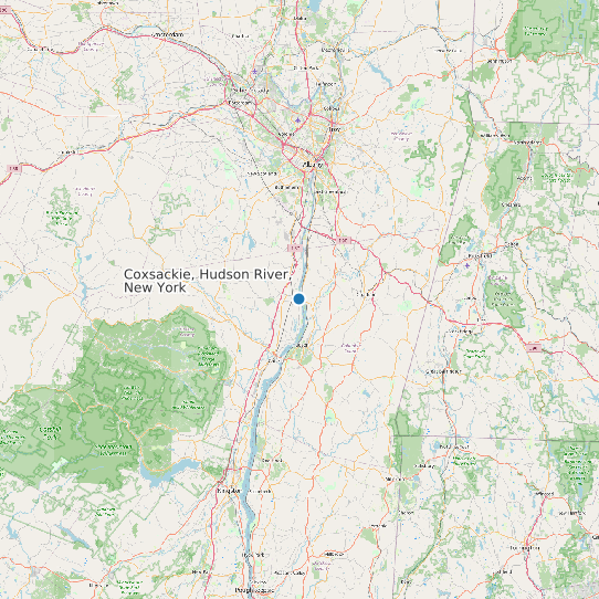 Map of Coxsackie, Hudson River, New York Tide Prediction Station