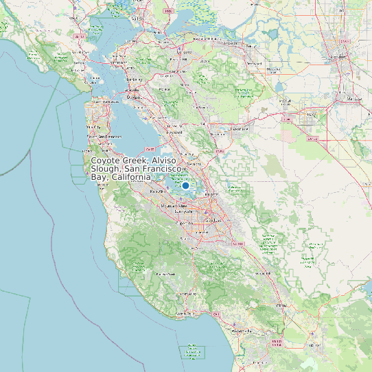 Map of Coyote Creek, Alviso Slough, San Francisco Bay, California Tide Prediction Station