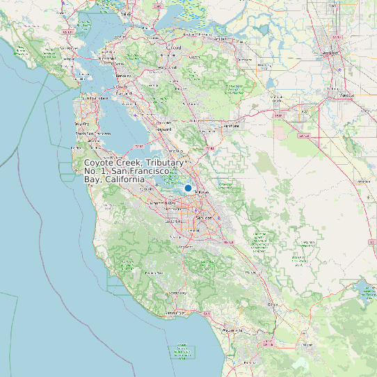 Coyote Creek, Tributary No. 1, San Francisco Bay, California map