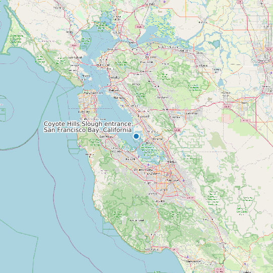 Coyote Hills Slough entrance, San Francisco Bay, California map