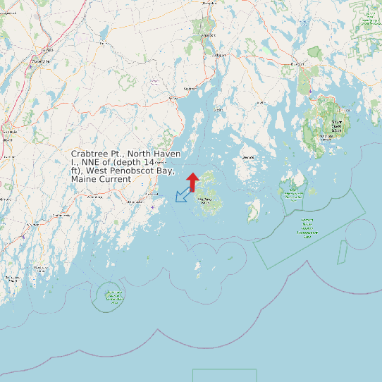 Crabtree Pt., North Haven I., NNE of (depth 14 ft), West Penobscot Bay, Maine Current map