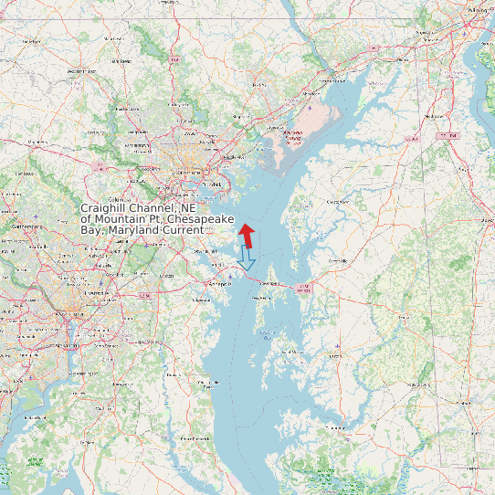 Craighill Channel, NE of Mountain Pt, Chesapeake Bay, Maryland Current map
