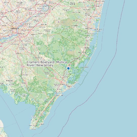 Cramers Boatyard, Mullica River, New Jersey map