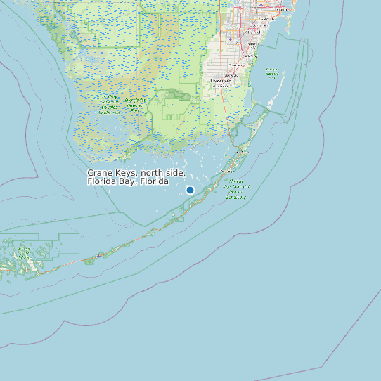 Map of Crane Keys, north side, Florida Bay, Florida Tide Prediction Station