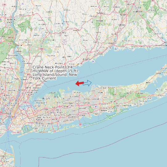 Crane Neck Point, 3.4 mi WNW of (depth 15 ft), Long Island Sound, New York Current map