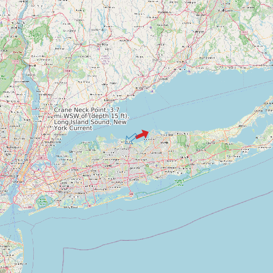 Crane Neck Point, 3.7 mi WSW of (depth 15 ft), Long Island Sound, New York Current map
