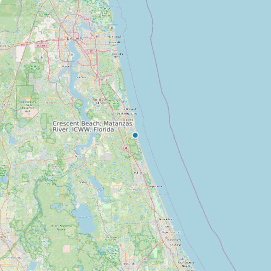 Map of Crescent Beach, Matanzas River, ICWW, Florida Tide Prediction Station