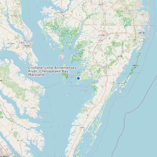 Crisfield, Little Annemessex River, Chesapeake Bay, Maryland map