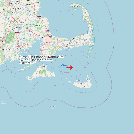 Cross Rip Channel, Nantucket Sound, Massachusetts Current map