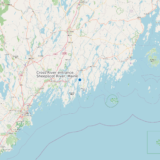 Map of Cross River entrance, Sheepscot River, Maine Tide Prediction Station