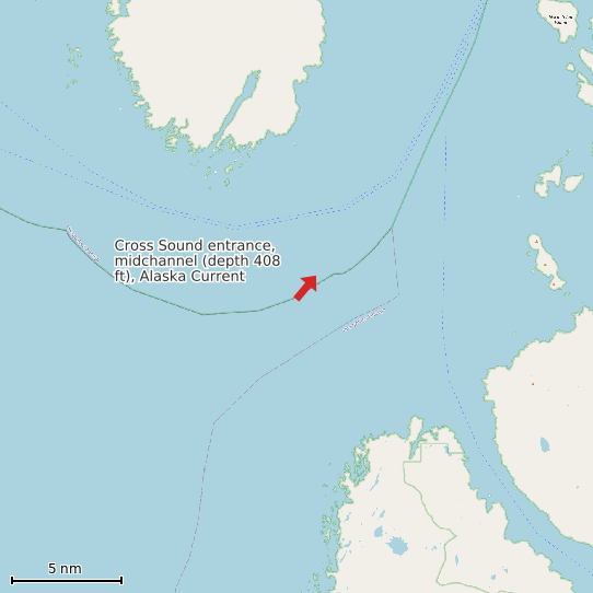 Map of Cross Sound entrance, midchannel (depth 408 ft), Alaska Current Prediction Station