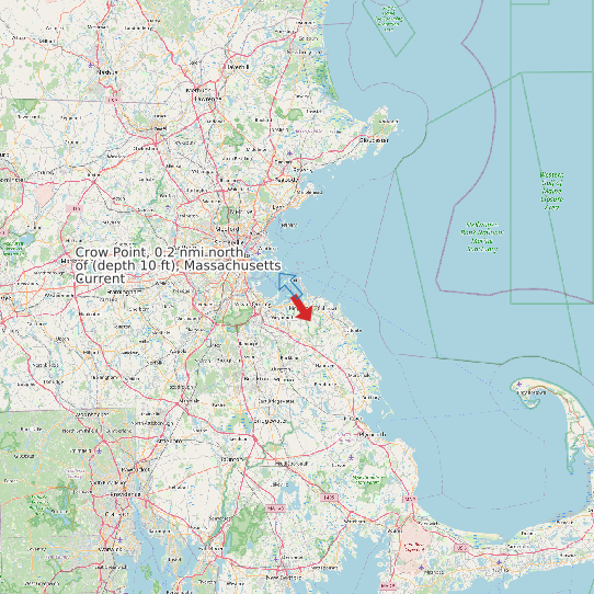 Crow Point, 0.2 nmi north of (depth 10 ft), Massachusetts Current map