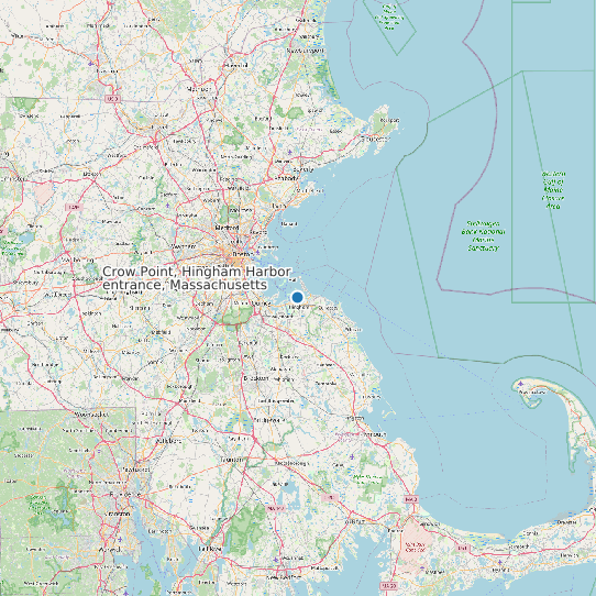 Crow Point, Hingham Harbor entrance, Massachusetts map