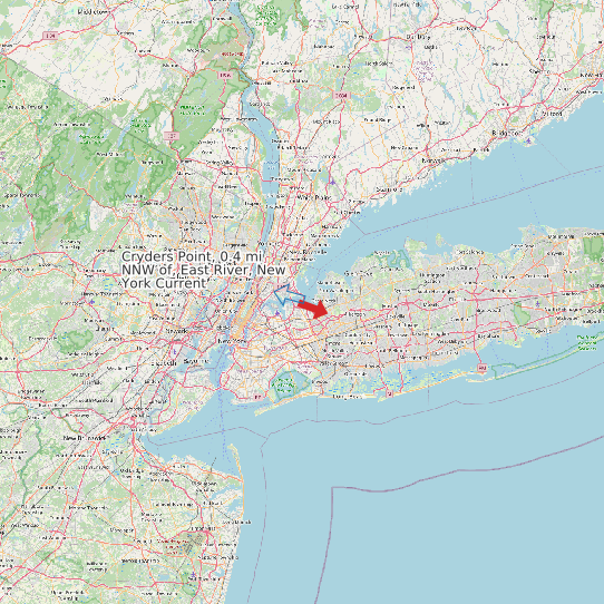 Map of Cryders Point, 0.4 mi NNW of, East River, New York Current Prediction Station