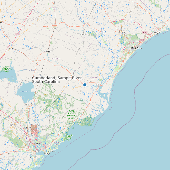 Cumberland, Sampit River, South Carolina map