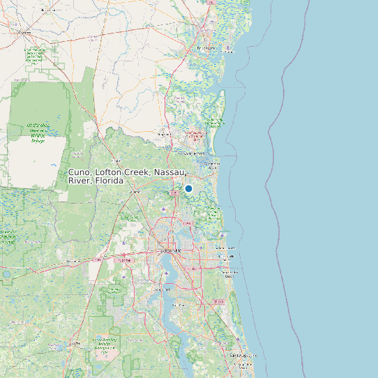 Cuno, Lofton Creek, Nassau River, Florida map