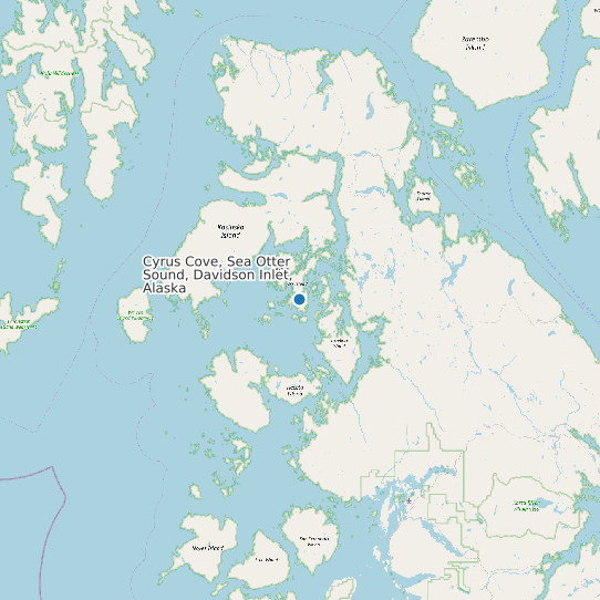 Cyrus Cove, Sea Otter Sound, Davidson Inlet, Alaska map