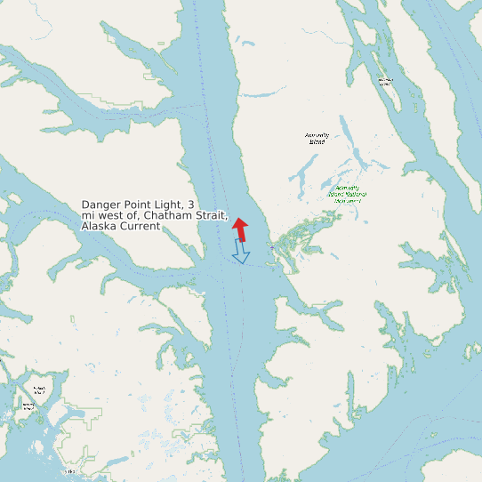 Danger Point Light, 3 mi west of, Chatham Strait, Alaska Current map