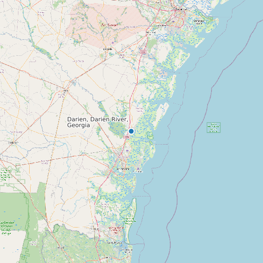 Map of Darien, Darien River, Georgia Tide Prediction Station