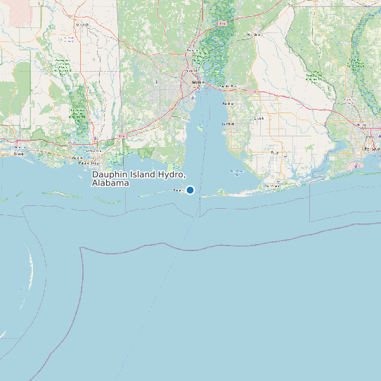 Map of Dauphin Island Hydro, Alabama Tide Prediction Station