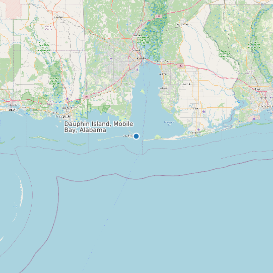 Dauphin Island, Mobile Bay, Alabama map