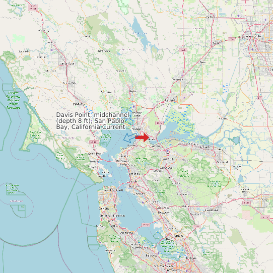 Davis Point, midchannel (depth 8 ft), San Pablo Bay, California Current map